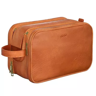 Leather Toiletry Bag For Men - Spacious Mens Toiletry Travel Bag Travel Toiletr • $20