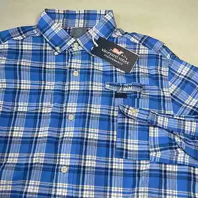 Vineyard Vines Harbor Shirt Men's Small Blue Colorful Button Nylon Vented NWT  • $34.99