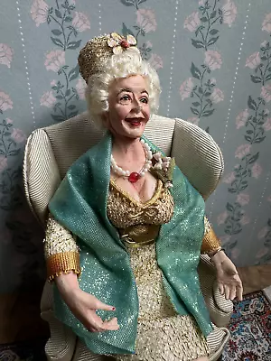 Marcia Backstrom Dollhouse Miniature Lady Sitting Doll 1:12 • $150