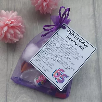 65th Birthday Survival Kit Gift  Novelty 65th Gift Fun 65th Gift Retirement • £6.95