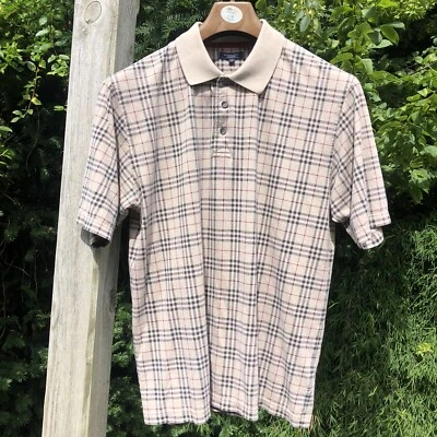 £90 • Buy Vintage Burberry Nova Check Polo Shirt
