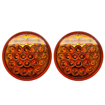 4  Round LED Recessed Amber Strobe Light 24 LED Waterproof Towing DOT/SAE- Qty 2 • $44.50