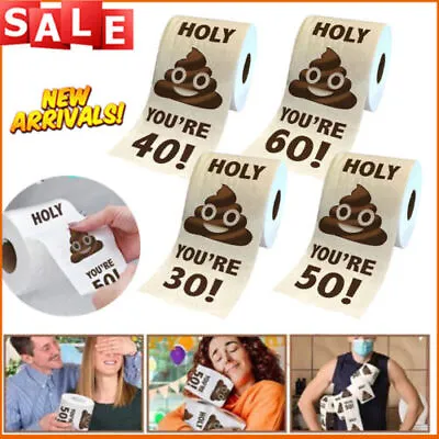 Funny Toilet Paper Roll Birthday Decoration 30th-70th Gifts For Women Men GiftUK • £4.75