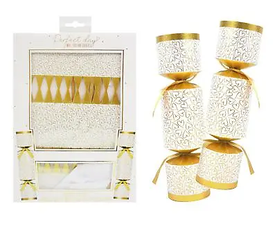 Make Your Own Crackers Christmas White Gold Design Dinner Personalised Gifts • £7.49