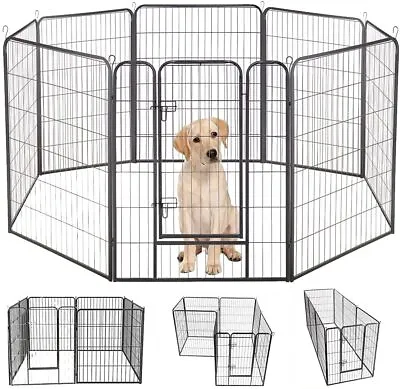 $169.99 • Buy 8/16 Panel Dog Playpen Kennel Exercise Fence Heavy Duty Out/Indoor 24/32/40  H
