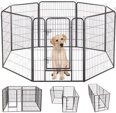 $169.99 • Buy 8/16 Panel Dog Playpen Kennel Exercise Fence Heavy Duty Out/Indoor 24/32/40  H