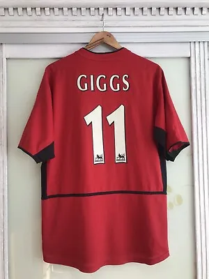 Vintage Ryan Giggs Manchester United 2002-2004 Home Soccer Jersey Football Kit • $75