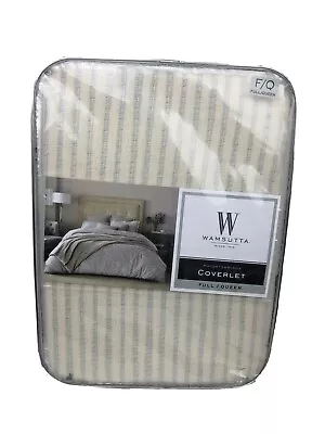 Wamsutta Knightsbridge Vintage Coverlet Striped Matelasse Slate Full/Queen $130 • $50.99