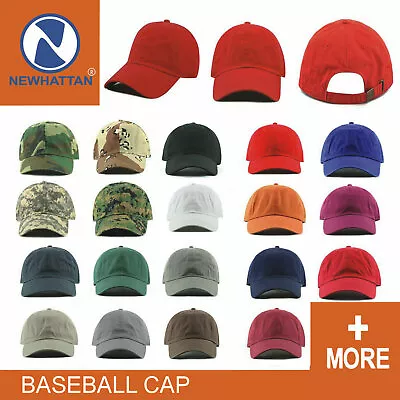 Newhattan Plain Men Women Baseball Cap Hat 100% Cotton [CAMO 65cotton 35poly] • $9.99