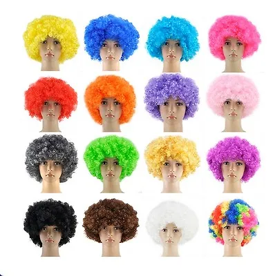 £4.99 • Buy Curly Afro Fancy Dress Wigs Funky Disco Clown Style Mens/ladies Costume 70s Hair