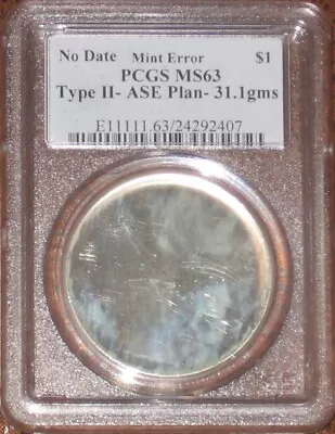 Silver Eagle Blank Planchet Mint Error PCGS Certified MS63 Type II ASE 31.1 Gms • $239.99