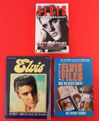 Lot Of 3~Elvis Presley Books~Biography~Elvis Files~A King Forever~Paperbacks&HC • $19.79