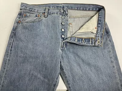 Levi's 501 Size 36X32 (36X31) Light Blue Jeans Button Fly Denim Pants • $24