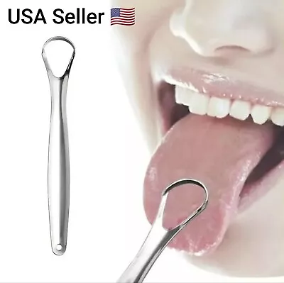 1PC Useful Tongue Scraper Stainless Steel Oral Tongue Cleaner Medical Mouth • $4.79