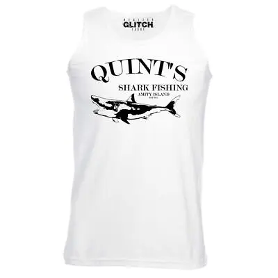 £8.99 • Buy Quints Shark Fishing Mens Vest Funny Jaws Great White Movie Fisherman Catch