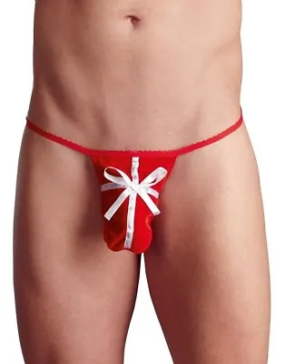 Mens Christmas Present Thong Xmas Posing Pouch Gift Wrap G-string Briefs Novelty • £12.99