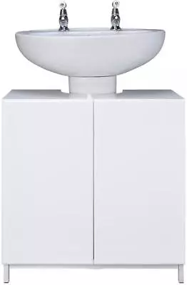 Bathroom Storage Under Sink Cabinet Bathroom Basin Unit Cupboard White Gloss  • £69.95