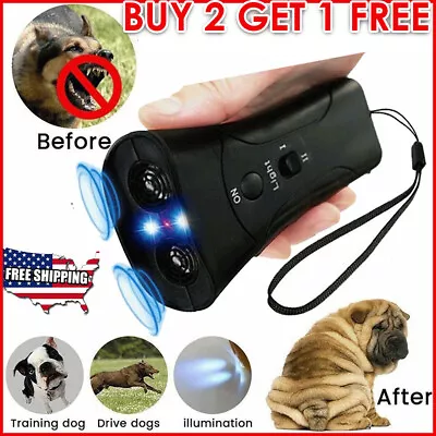 Ultrasonic Anti Dog Barking Repeller Trainer LED Light Gentle Chaser Sonics Stop • $8.36