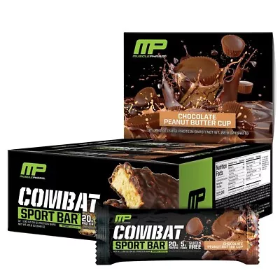 MusclePharm Combat Sport Bar-20 G Of Protein Chocolate Peanut Butter  12 Bars • $34.99