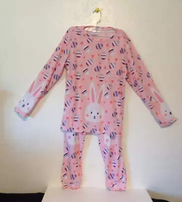 Woman's Pajama Set Spring  Boho  Pink Easter Bunnies Rabbits Eggs  Md.-Lg.  NEW • $17.35