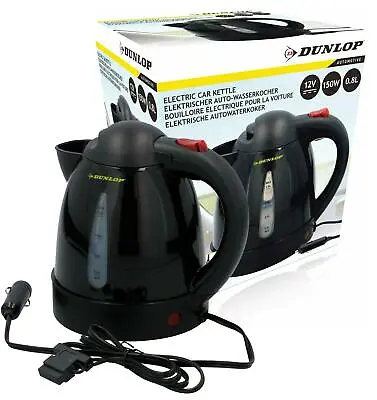 Dunlop 0.8Ltr 12V Truckers Kettle 150W Water Heater Car Lorry Truck Camper Van • £21.95