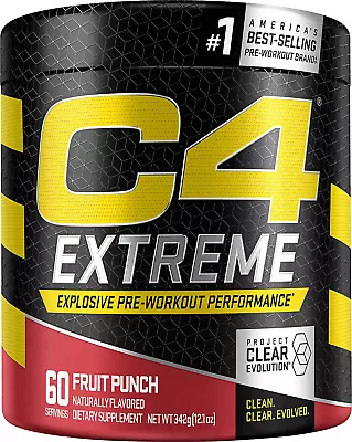 C4 Extreme Pre Workout Powder Fruit Punch | 60 Servings (Pack Of 1)  • $99.99