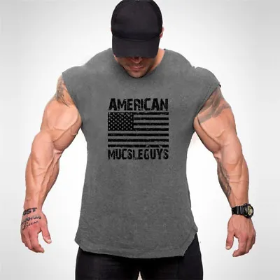 Men's Sport Tank Tops Undershirt Bodybuilding Fitness Exercise Vest Sleeveless • $15.29