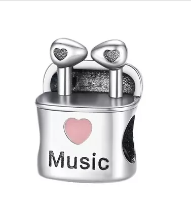 Sterling Silver Earbuds Music Lover Charm For DIY Jewelry • $18