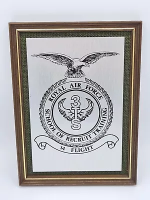 RAF 3TS School Of Recruit Training 14 Flight Metal Engraving Crest Plaque Sign • £9.99