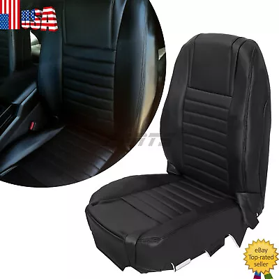 For 2005-2009 Ford Mustang Driver Bottom-Top Perforated Leather Seat Cover Black • $90.90