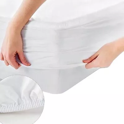 Terry Towel Waterproof Mattress Protector Fitted Wet Sheet Bed Cover Washable • £10.74