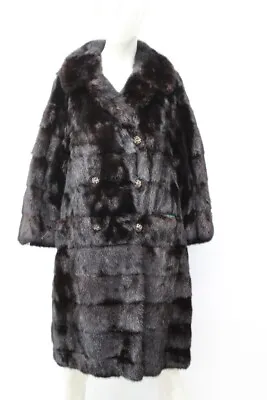 Mint Canadian Dark Ranch Mink Horizontal Fur Coat Jacket Women Woman Size 4-6 S • $270