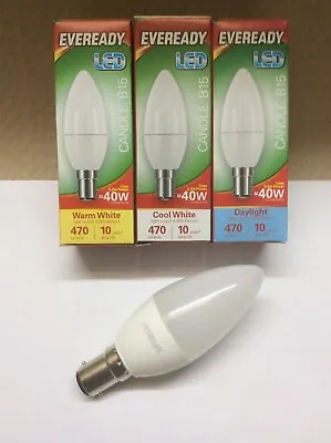 £7.45 • Buy Eveready 40w Small Bayonet Candle Light Bulbs = 5.2w Watt LED B15 SBC Lamps