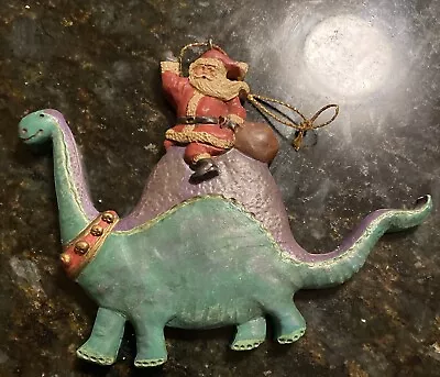 Vtg Santa Riding On Dinosaur Kurt A Adler Ornament 5x4 • $7.95