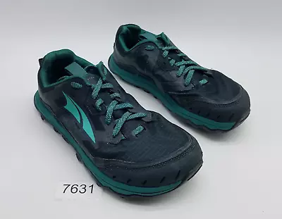 Altra Lone Peak 6 Women's Size 8 Running Shoes Black Teal Foot Shape *See Desc • $44.99