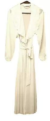 Victoria's Secret Long Bridal Robe Chiffon Ivory Lace Trim & Cuffs Wedding Lknew • $35.11