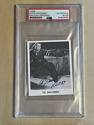 Rare 1965-66 Coca Cola Rangers Ed Giacomin Signed Auto Rookie Rc Card Psa/dna • $149.99