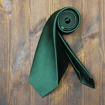 Green Twill Solid Silk 7Fold Tie • $49