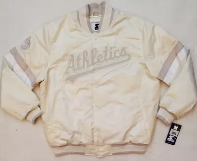 1983 Oakland A's Starter Jacket Quilt Lined Full Snap Athletics OG Pearl Sz XL💪 • $160