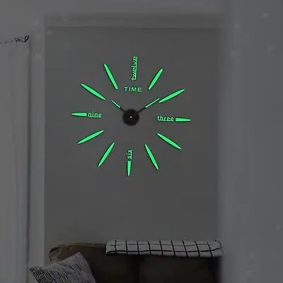 £9.55 • Buy   Clocks DIY Non Ticking Office Luminous Wall Clock Sticker Home Decor