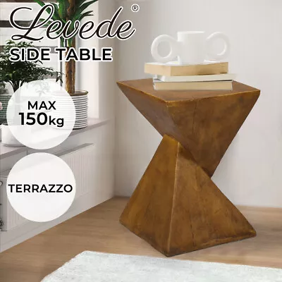 Levede Side Table Coffee Terrazzo Magnesia Concrete Stool Stand Outdoor • $99.99
