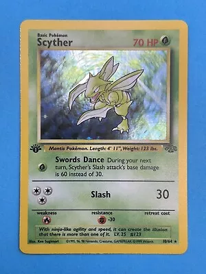 $159.95 • Buy SCYTHER Pokemon Card - WOTC - 1st Edition - Jungle - 10/64 - HOLO - NM #2