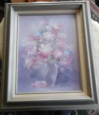 Floral Still Life Painting On Canvas Signed 18.5  X 22.5  • $18