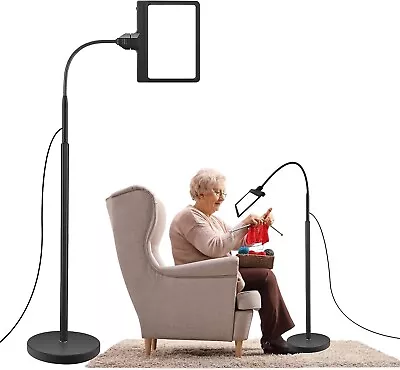 5X Magnifying Glass With Light And Stand 36 LED Dimmable Floor Magnifying Lamp • $62.99