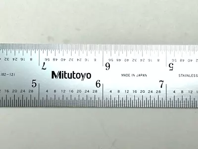 Mitutoyo 12  Scale 1/64 1/32 1/16 1/8  Grad 4R Rigid Stainless Rule 182-121 • $29