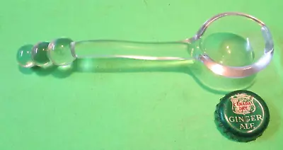 Glass Candlewick Clear 3 Bead Mayonnaise Ladle Condiment Spoon 6 Inch Vintage • $14.99