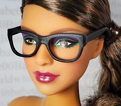 N30 ~ Glasses ~ Plastic Black Frame Fits Barbie Doll No Lens Reading Accessory • $5.97