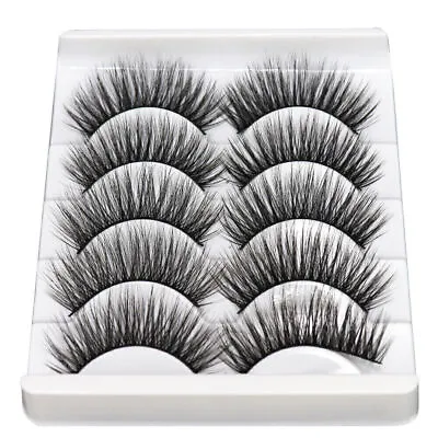 Russian Style Strip Lashes D Curl Mink False Eyelashes Full Curled 10 Pairs UK • £3.99