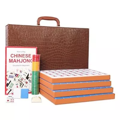 Chinese Mahjong Set Professional Mahjong Game SetComplete Traditional Blue • $76