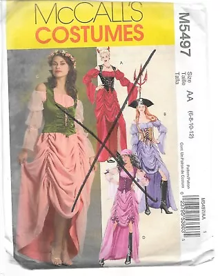 UNCUT Sewing Pattern McCall's Ladies 6-12 Costume Gypsy Pirate Maiden Corset FF • $12.95